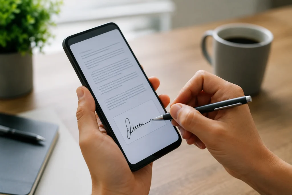 Como assinar contrato em PDF pelo celular