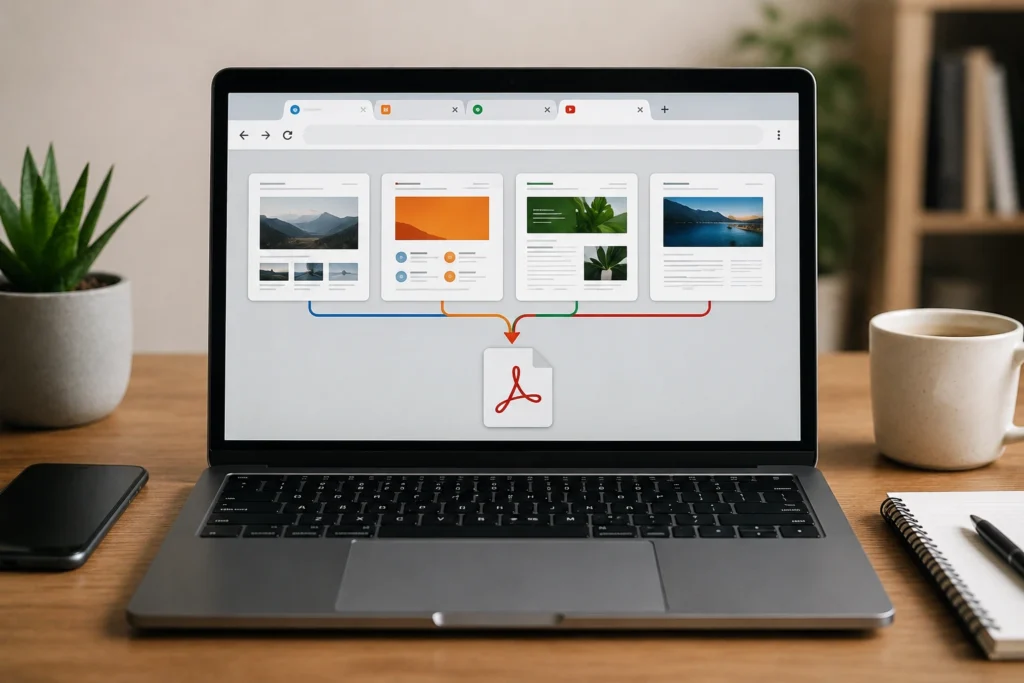 Como criar um PDF a partir de várias abas do navegador