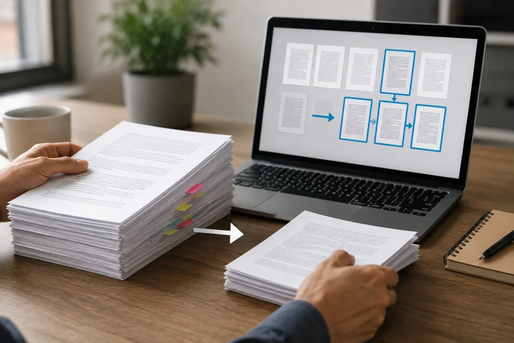 Como extrair apenas as páginas importantes de um documento grande