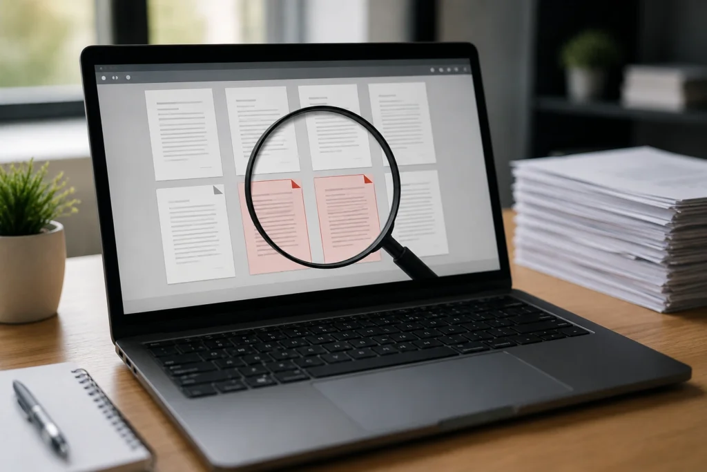 Como identificar páginas duplicadas dentro de um PDF longo