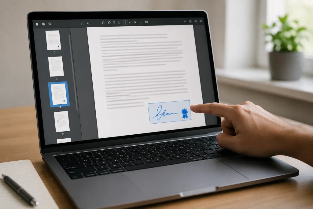 Como saber em qual página de um PDF existe uma assinatura digital
