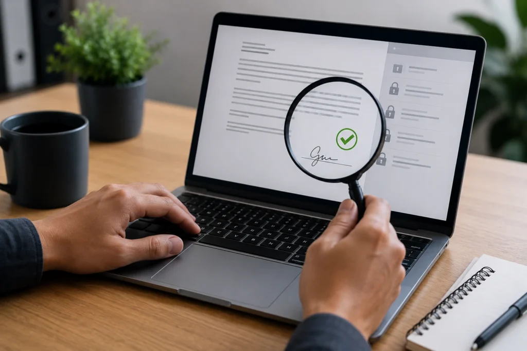 Como verificar se uma assinatura em PDF continua válida após o download