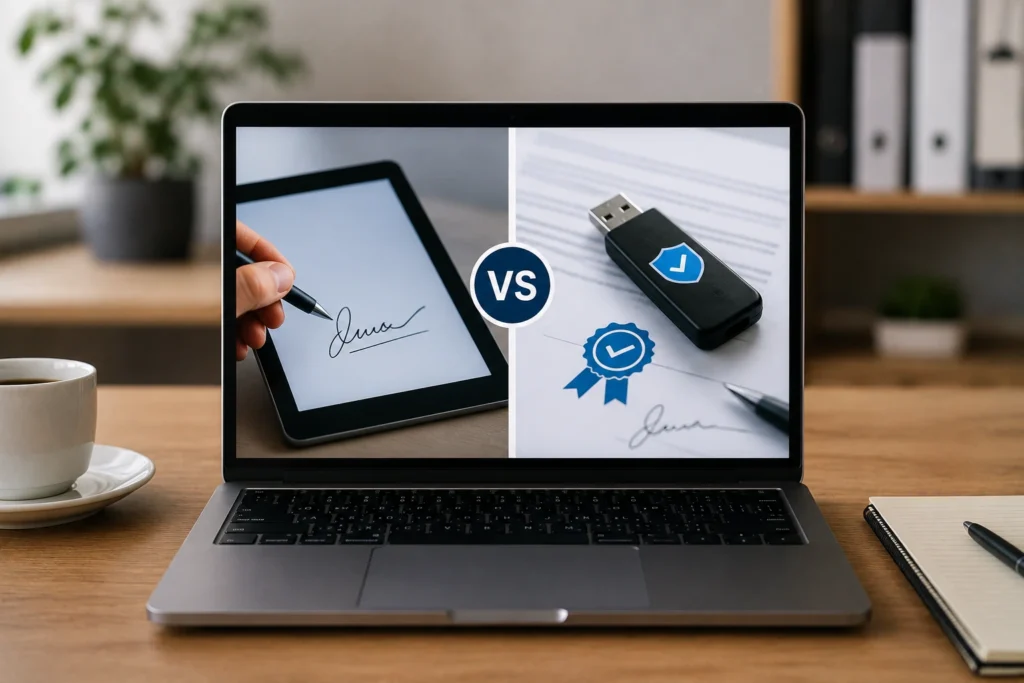 Diferença entre assinatura eletrônica e assinatura digital em PDF