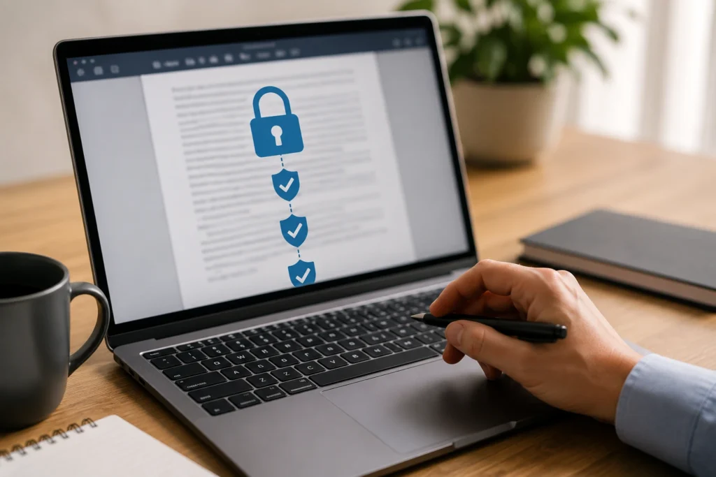 O que significa cadeia de certificação ao verificar um PDF assinado