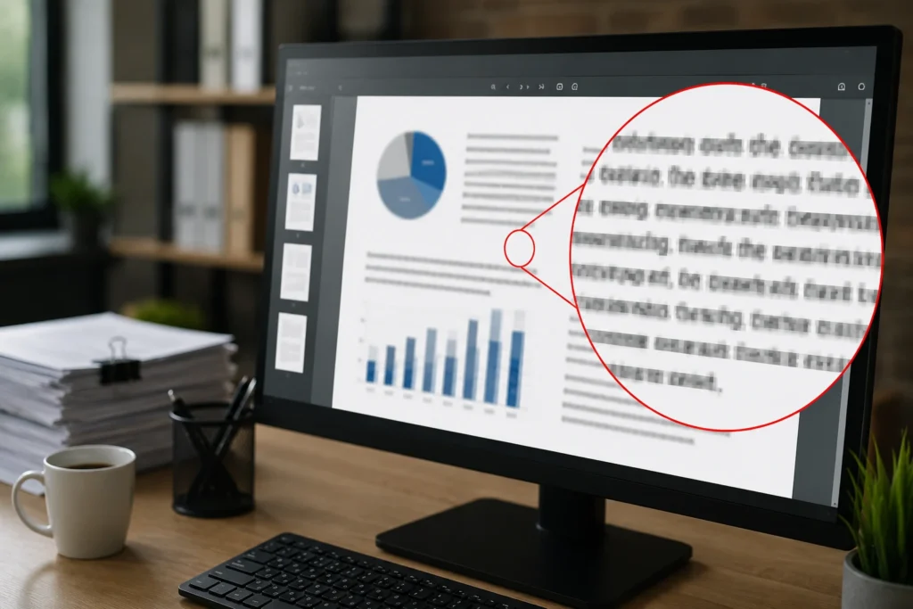 Por que o PDF perde nitidez quando é ampliado?